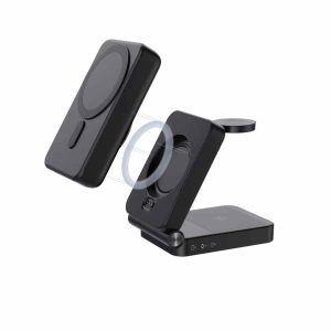 使用于苹果手机手表耳机充电仓的10000mah磁吸无线充电宝三合一充电站